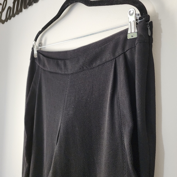 Akris Punto Straight Leg Cropped Tricotine Wool Ruffled Detail Pants Size 10 - Picture 5 of 14